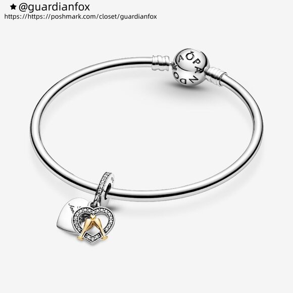 Pandora Two-tone Happy Anniversary Dangle Charm - Picture 2 of 4